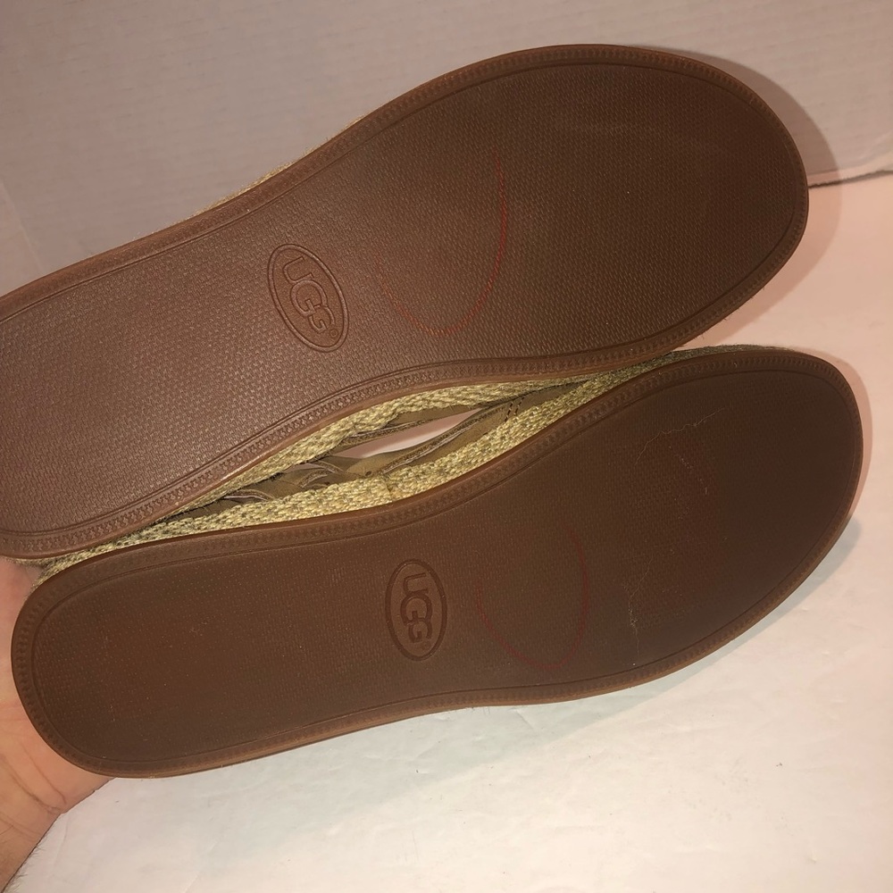 UGG Chestnut Suede Cicily Espadrille Ballet Ballerina Flats Shoes sz 7.5 - Picture 5 of 5